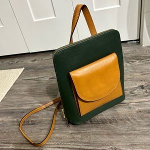 Divina Firenze Contrast Leather Backpack